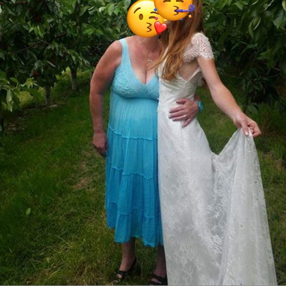 Beautiful boho wedding Soft lace dress S or size 4 - Picture 6 of 12